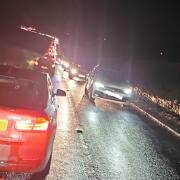 Motorists faced huge delays in Overton last night.