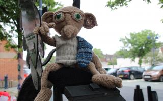 Ellesmere  has been given a magical transformation after knitted and crocheted characters from the Harry Potter series were used to decorate trees, benches and postboxes