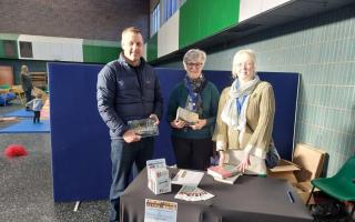 Robert Macey with Hazel Price and Rita Docking at the stall
