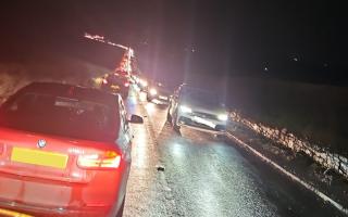 Motorists faced huge delays in Overton last night.