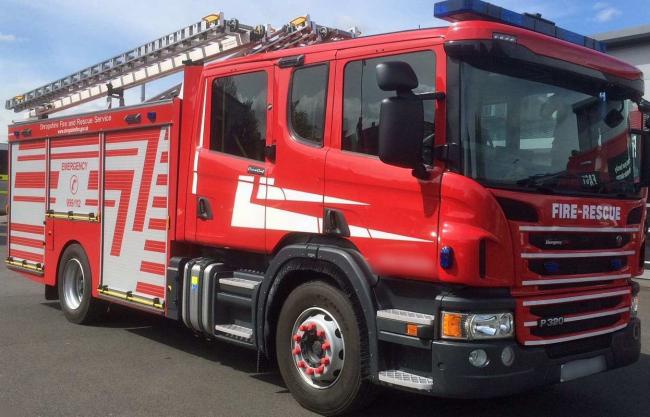 Library image of engine from Shropshire Fire and Rescue Service.